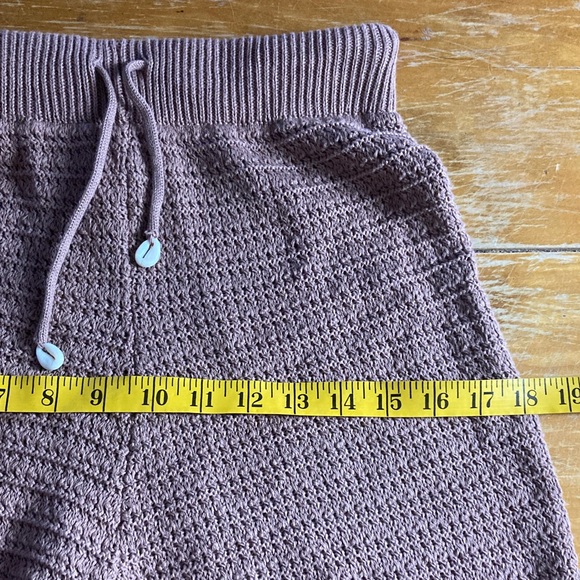 Sincerely Jules Chocolate Brown Textures Chunky Knit Wide Leg Pull On Pants Sz L - Picture 7 of 10